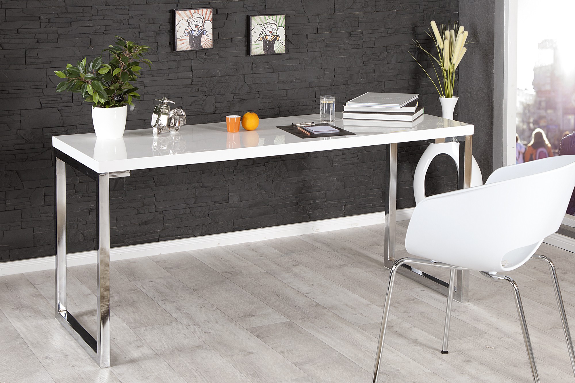 Estila Luxusný elegantný písací stôl White Desk biely