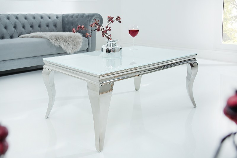 Estila Luxusný konferenčný stolík Modern Barock 100cm biely