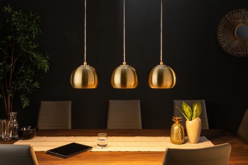 Estila Dizajnový set 3 lámp závesných lámp Amaris zlaté