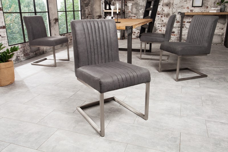 Estila Industriálna jedálenská stolička Inspirativo 87cm v sivej farbe