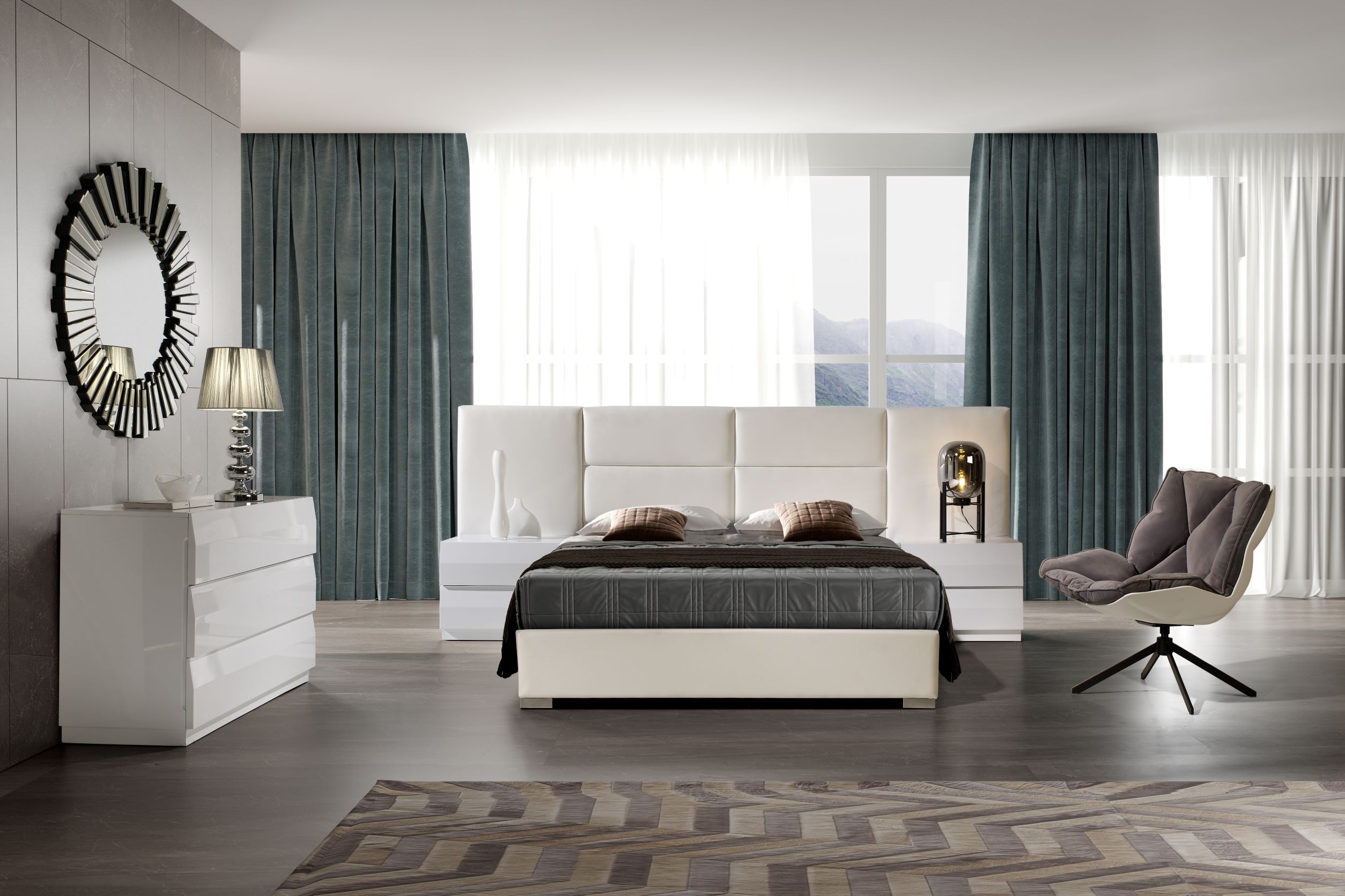 Estila Moderná luxusná posteľ Sara s rozšíreným čelom s čalúnením z ekokože 140-180cm