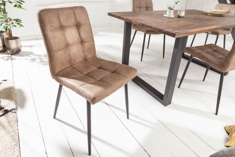 Estila Čalúnená dizajnová stolička Modena so sivohnedým poťahom z mikrovlákna 87cm