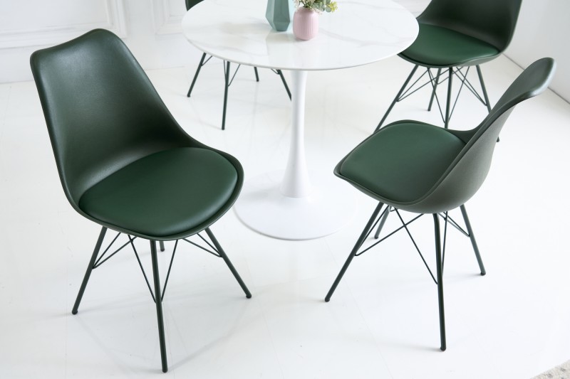 Estila Moderná jedálenská stolička Scandinavia s tmavo zeleným čalúnením z eko-kože 85 cm