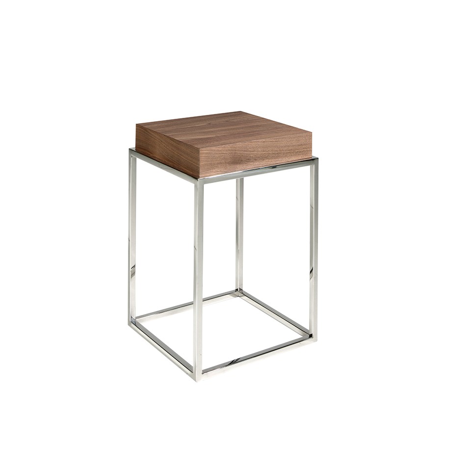 Estila Dizajnový príručný stolík Forma Moderna s chrómovou podstavou 61cm