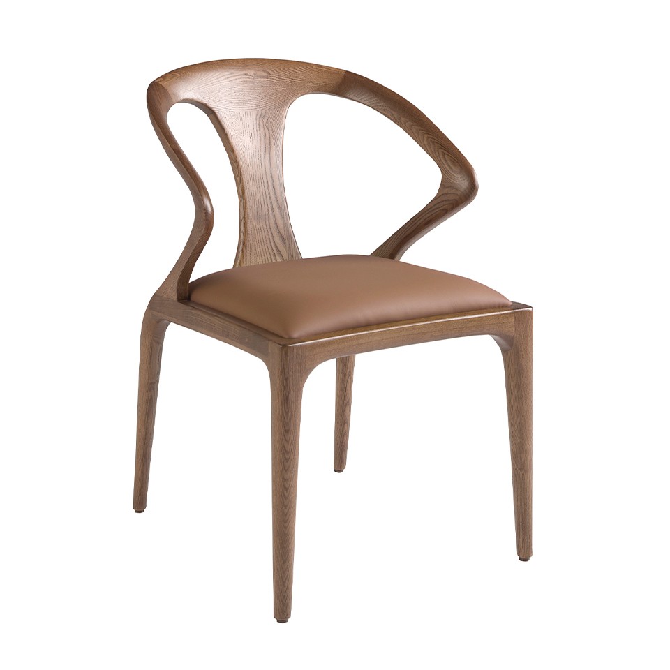 Estila Luxusná dizajnová jedálenská stolička Vita Naturale z dreva a ekokože