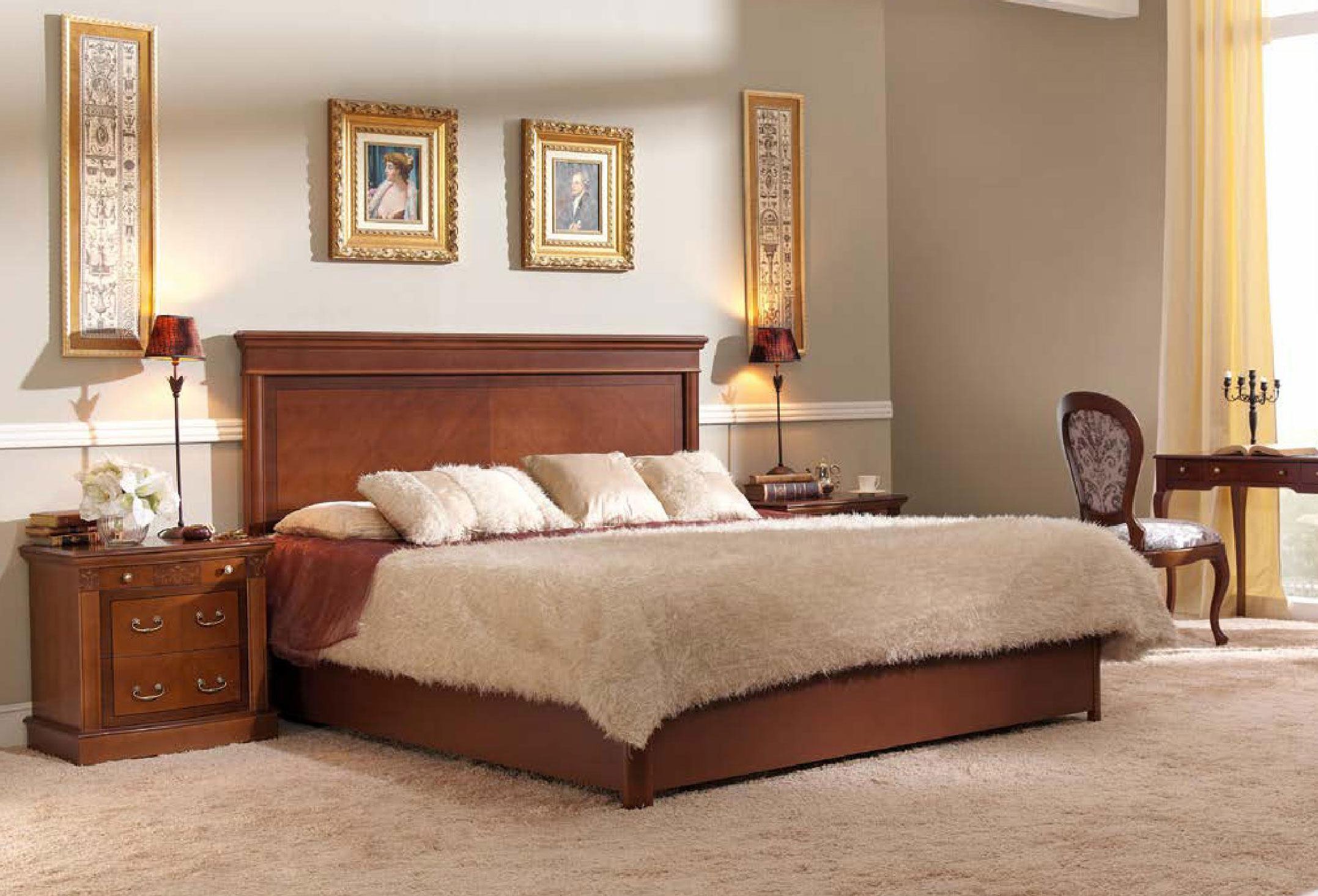 Luxusná rustikálna posteľ Castilla do spálne v klasickom štýle
