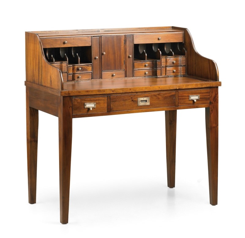 Luxusný klasický rustikálny písací stolík z masívneho dreva Mahagón