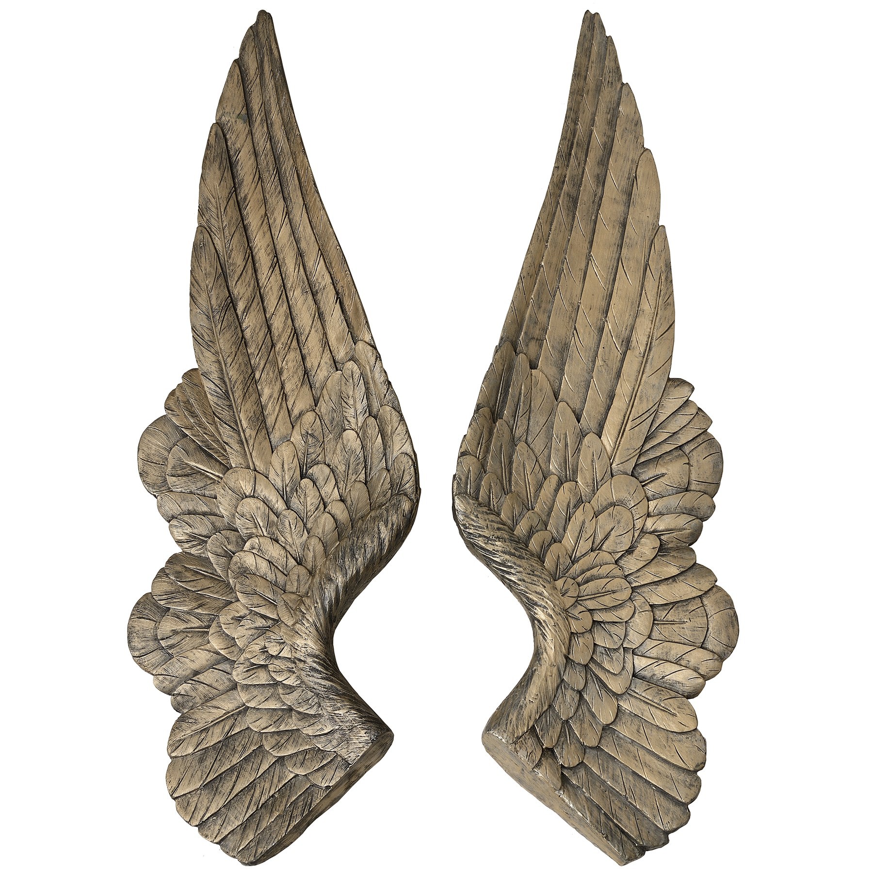Estila Vintage nástenná dekorácia anjelské krídla (2 ks) v starozlatej farbe