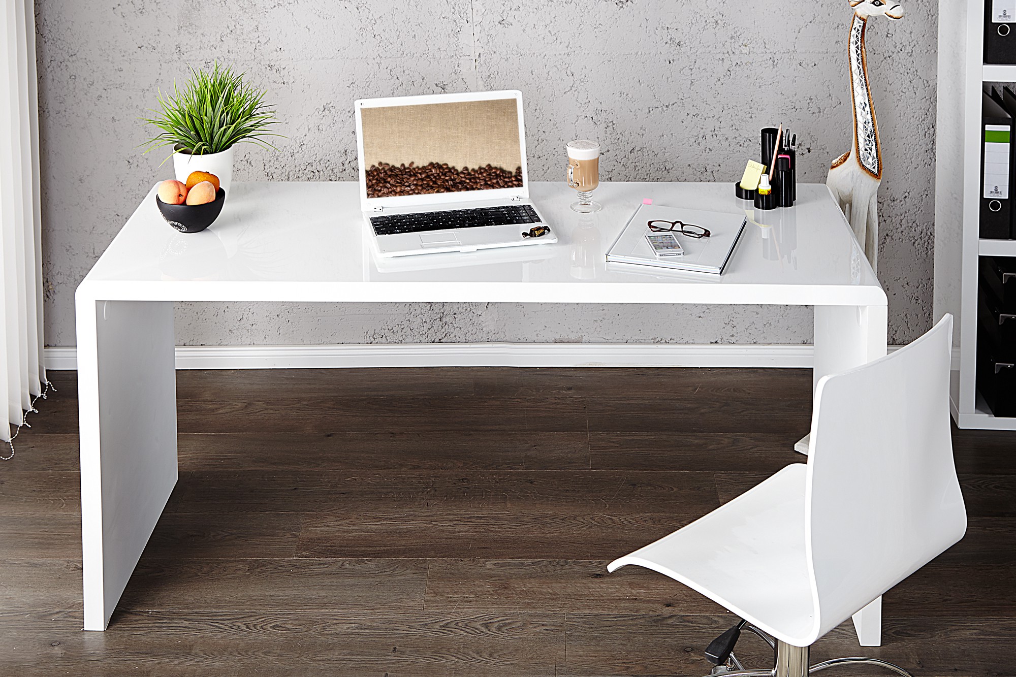 Estila Moderný dizajnový kancelárský stôl Fast Trade biely 140cm