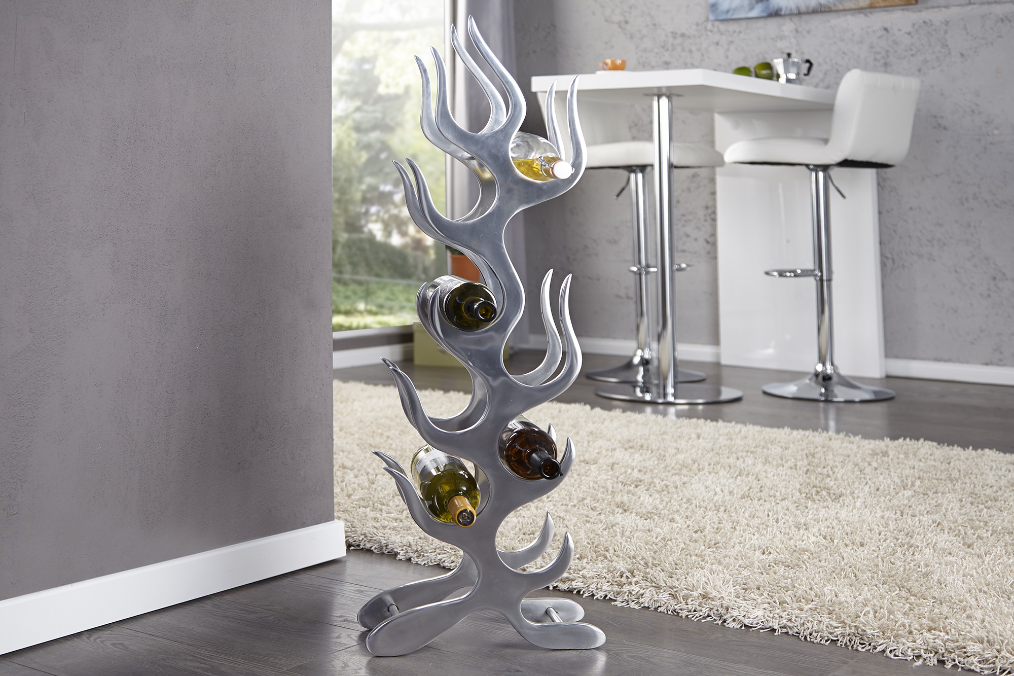 Estila Luxusný moderný stojan na vínové fľaše Flammen L
