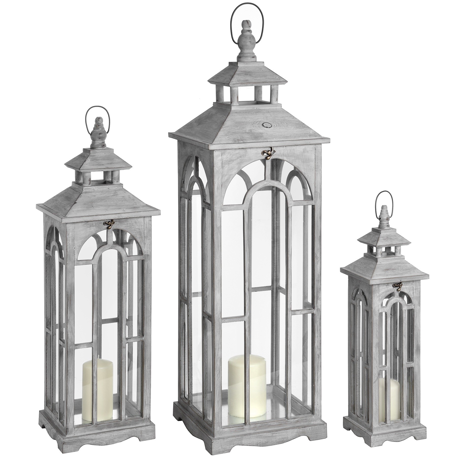 Estila Set troch štýlových lampášov v arch dizajne