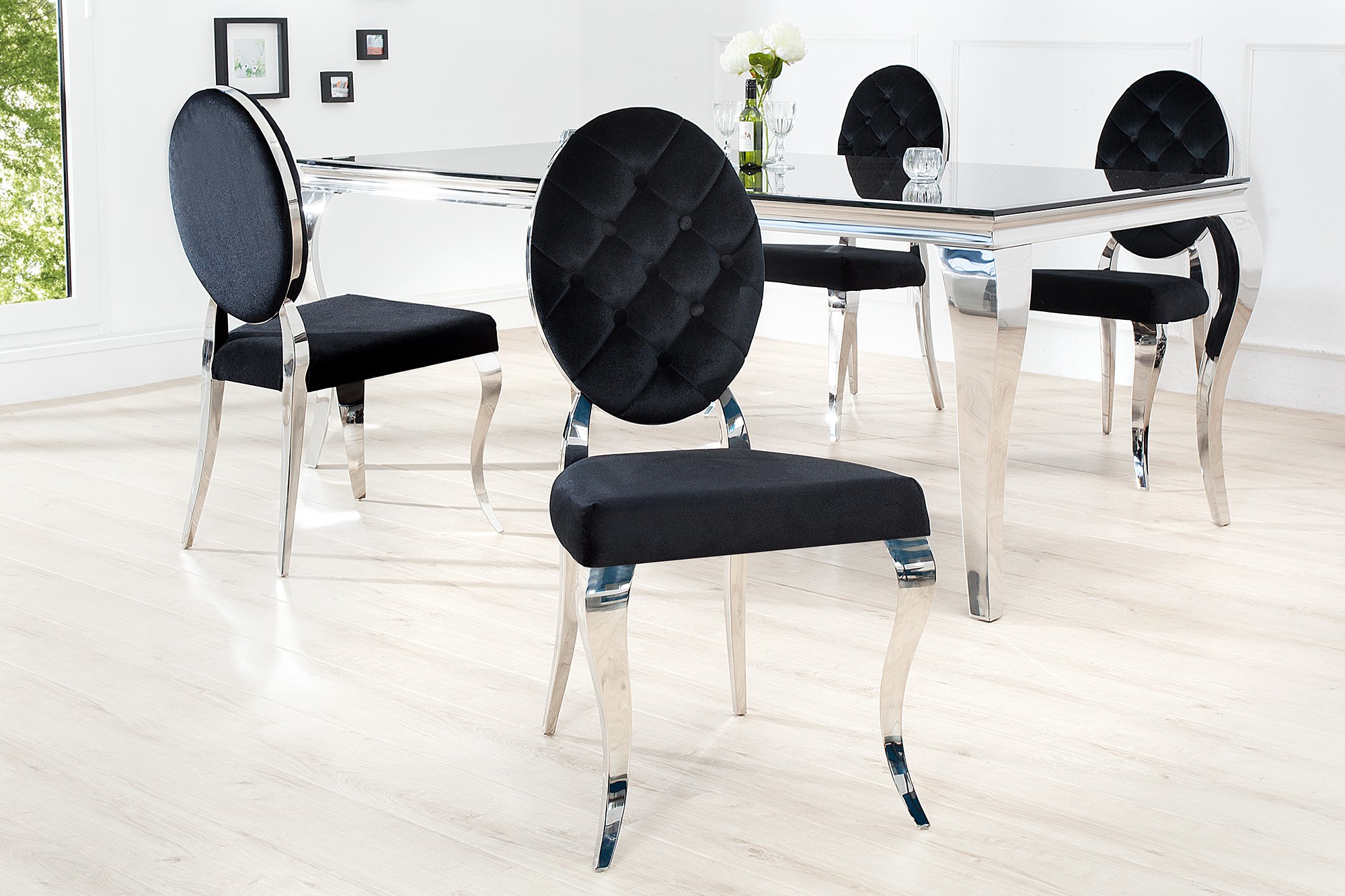 Estila Luxusná jedálenská stolička Modern Barock II čierna