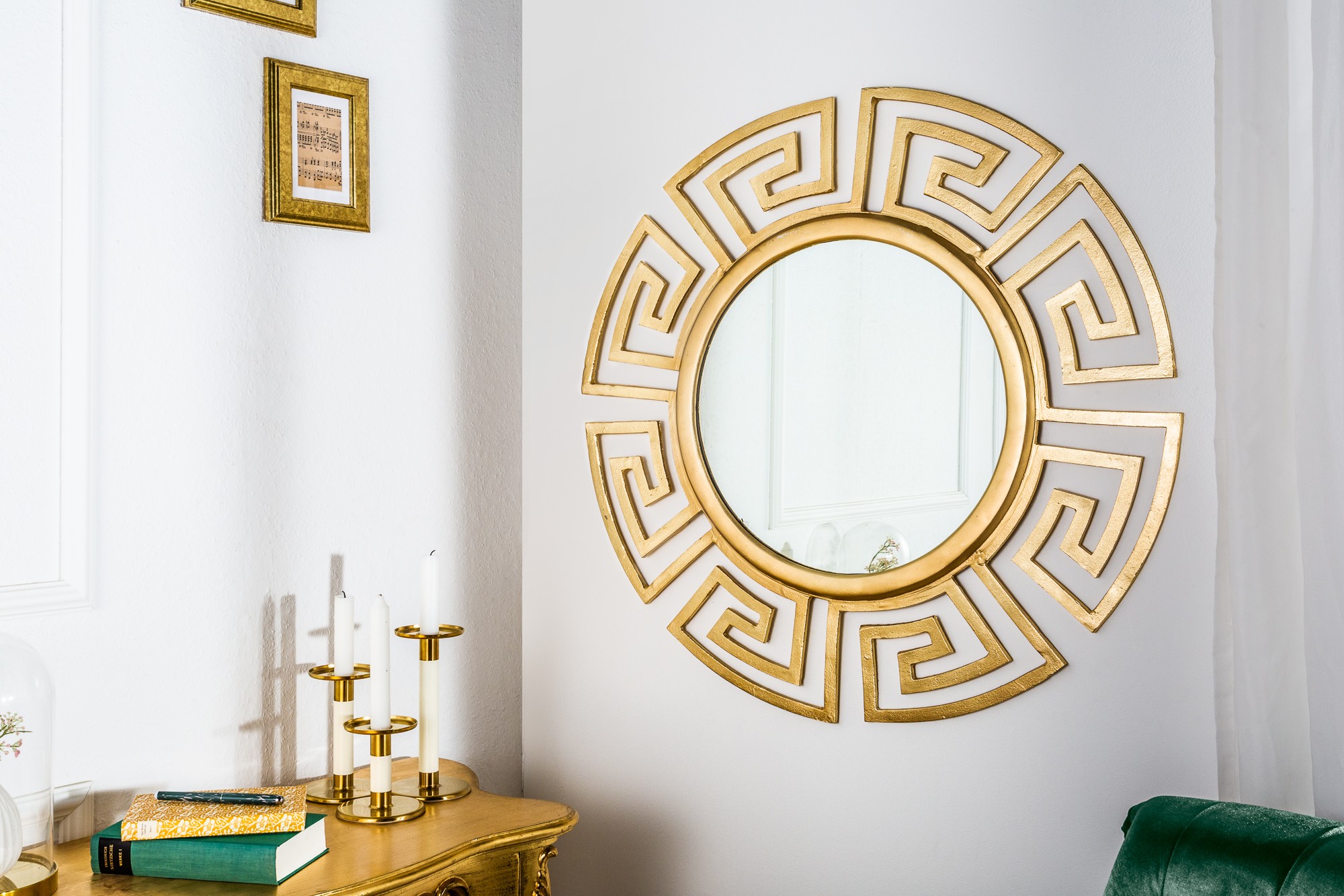 Estila Luxusné okrúhle zrkadlo Euphoria 85cm zlaté