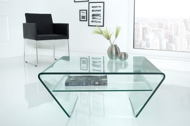 Estila Luxusný sklenený konferenčný stolík Ghost 70cm