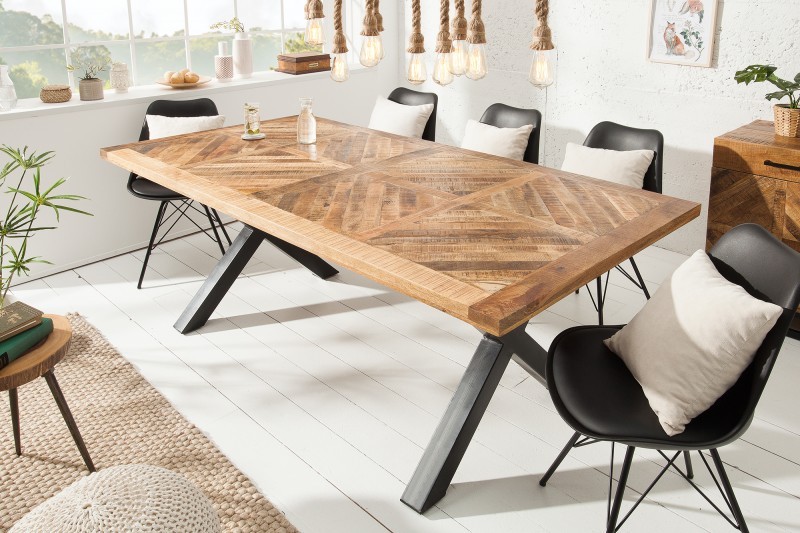 Estila Industriálny luxusný jedálensky stôl Frida hnedý 200 cm z masívneho dreva