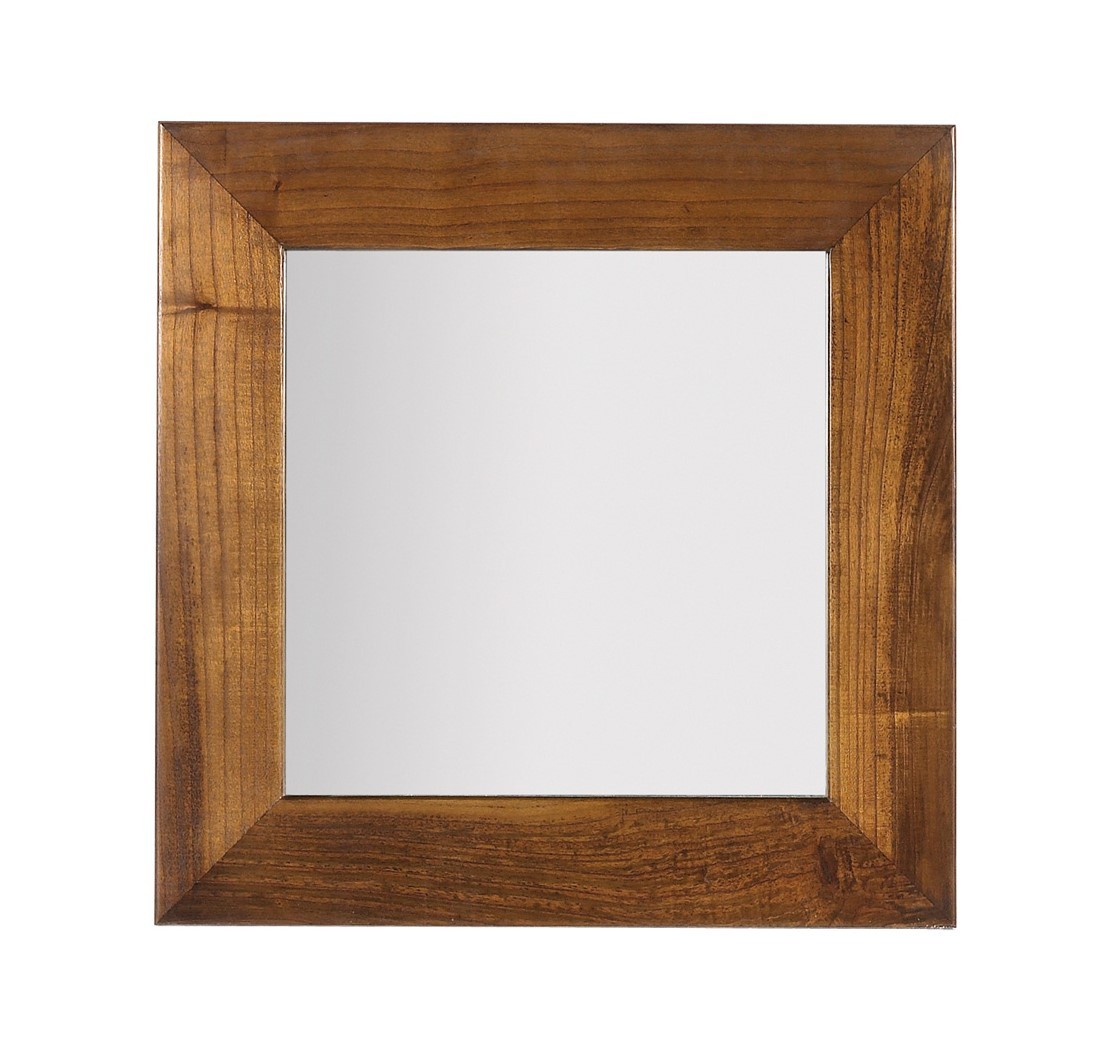 Estila Luxusné štvorcové závesné zrkadlo Star s dreveným rámom 80cm
