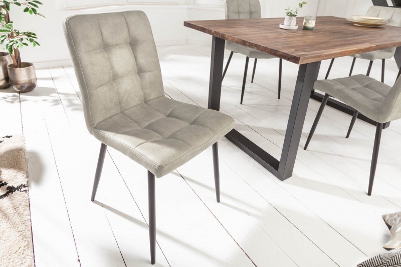 Estila Dizajnová čalúnená jedálenská stolička Modena z mikrovlákna v sivej farbe 87cm