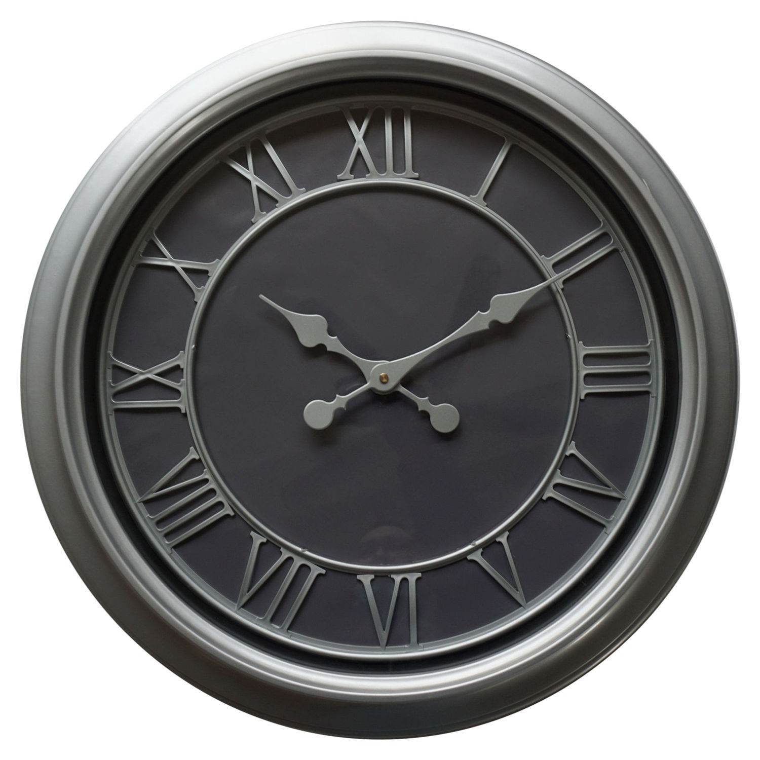 Estila Moderné nástenné hodiny Denya kruhového tvaru v čierno-striebornom prevedení 59cm