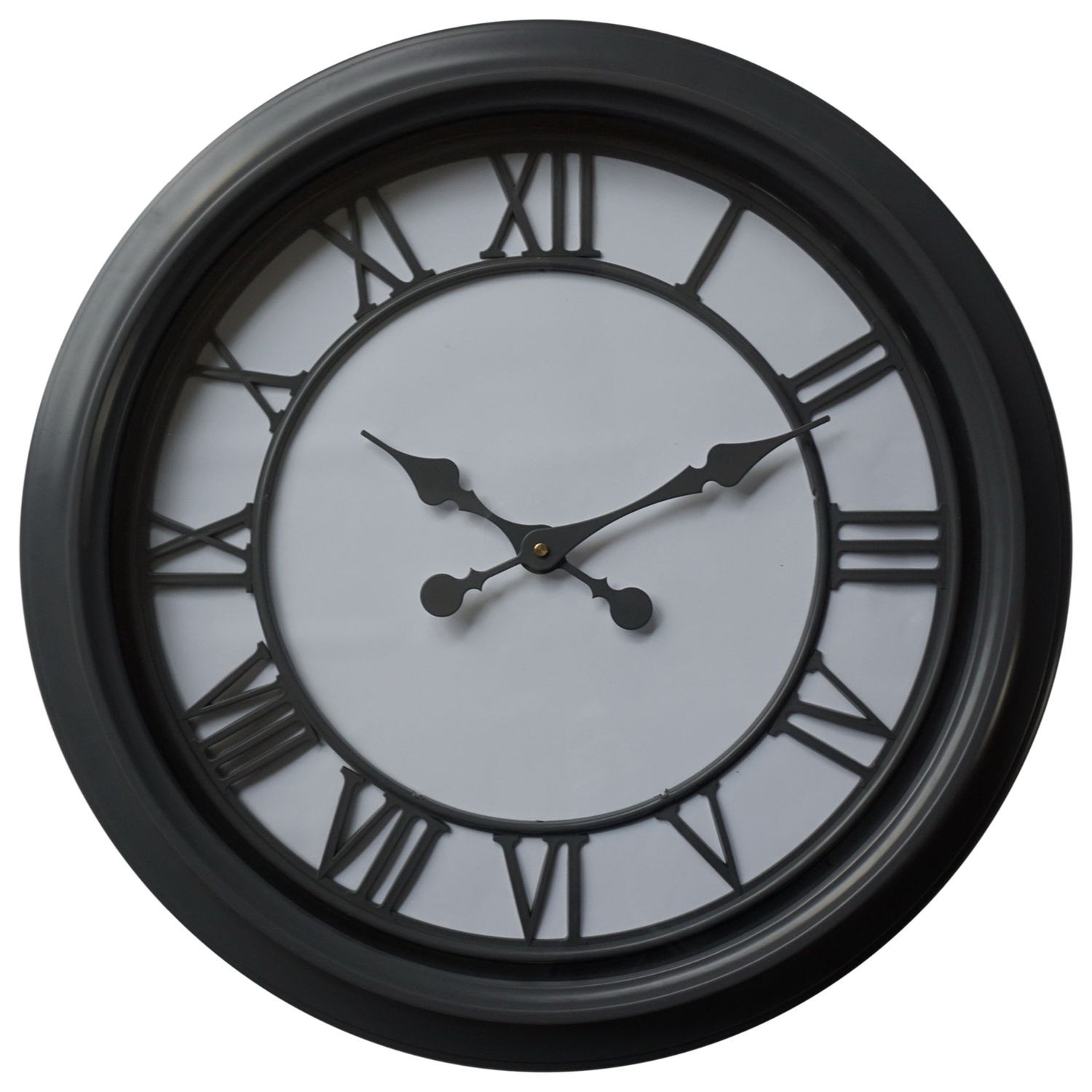 Estila Moderné nástenné hodiny Denya kruhového tvaru v čierno-bielom prevedení 59cm