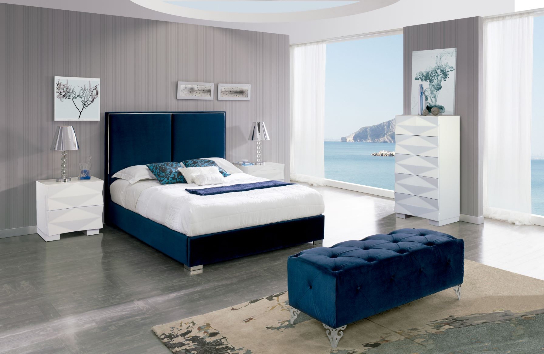 Estila Luxusná dizajnová posteľ ANDREA so zamatovým čalúnením 200cm
