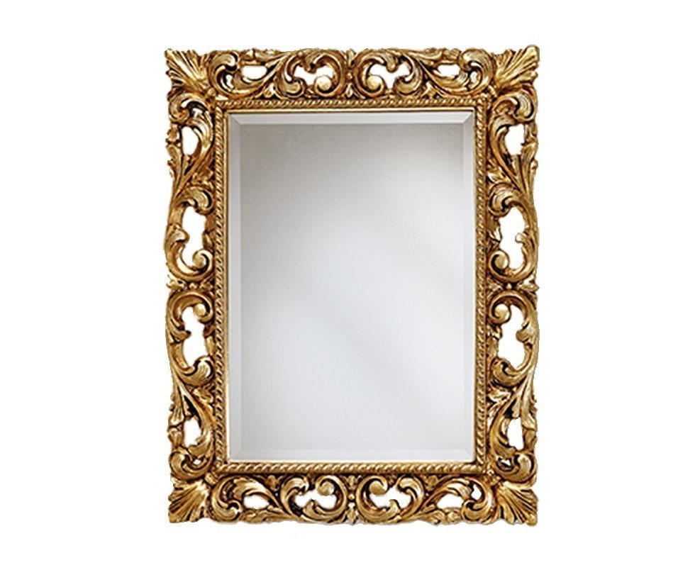 Estila Luxusné nástenné barokové zrkadlo Emociones so zdobeným zlatým obdĺžnikovým rámom 95cm
