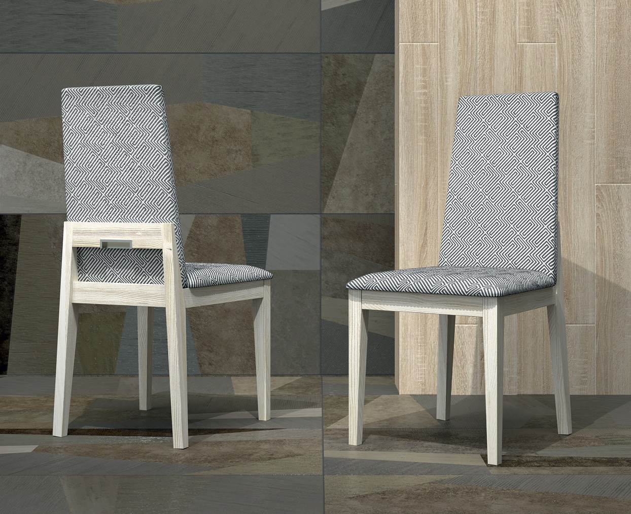 Estila Dizajnová jedálenská stolička Rodas s nízkym rámom na chrbtovej opierke s volitelným čalúnením 93cm