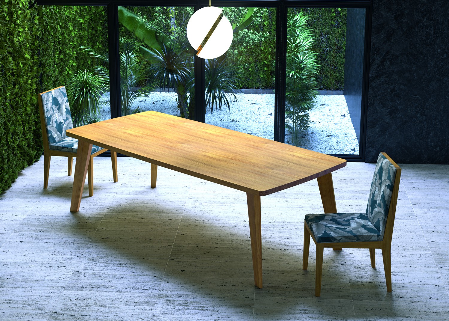 Estila Moderný jedálenský stôl Rodas v masívnom obdĺžnikovom vyhotovení so šikmými nožičkami 200cm