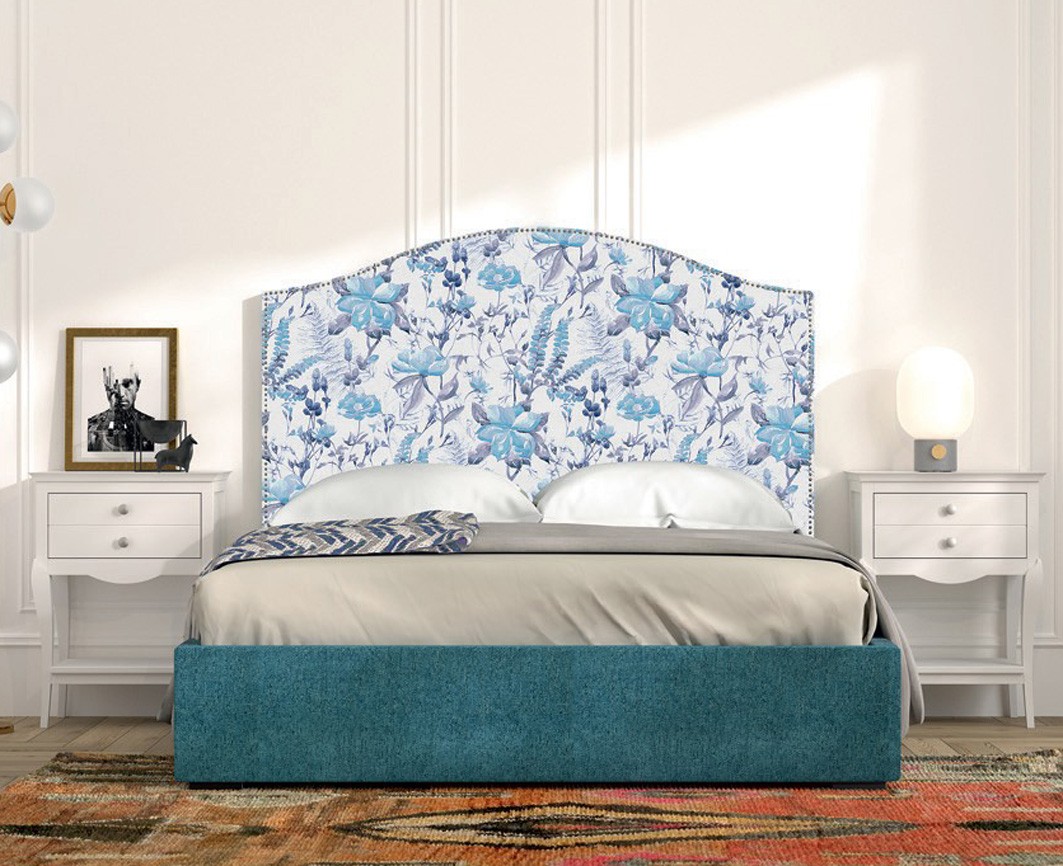Estila Luxusná klasická manželská posteľ Genova s elegantným čalúneným čelom 160cm