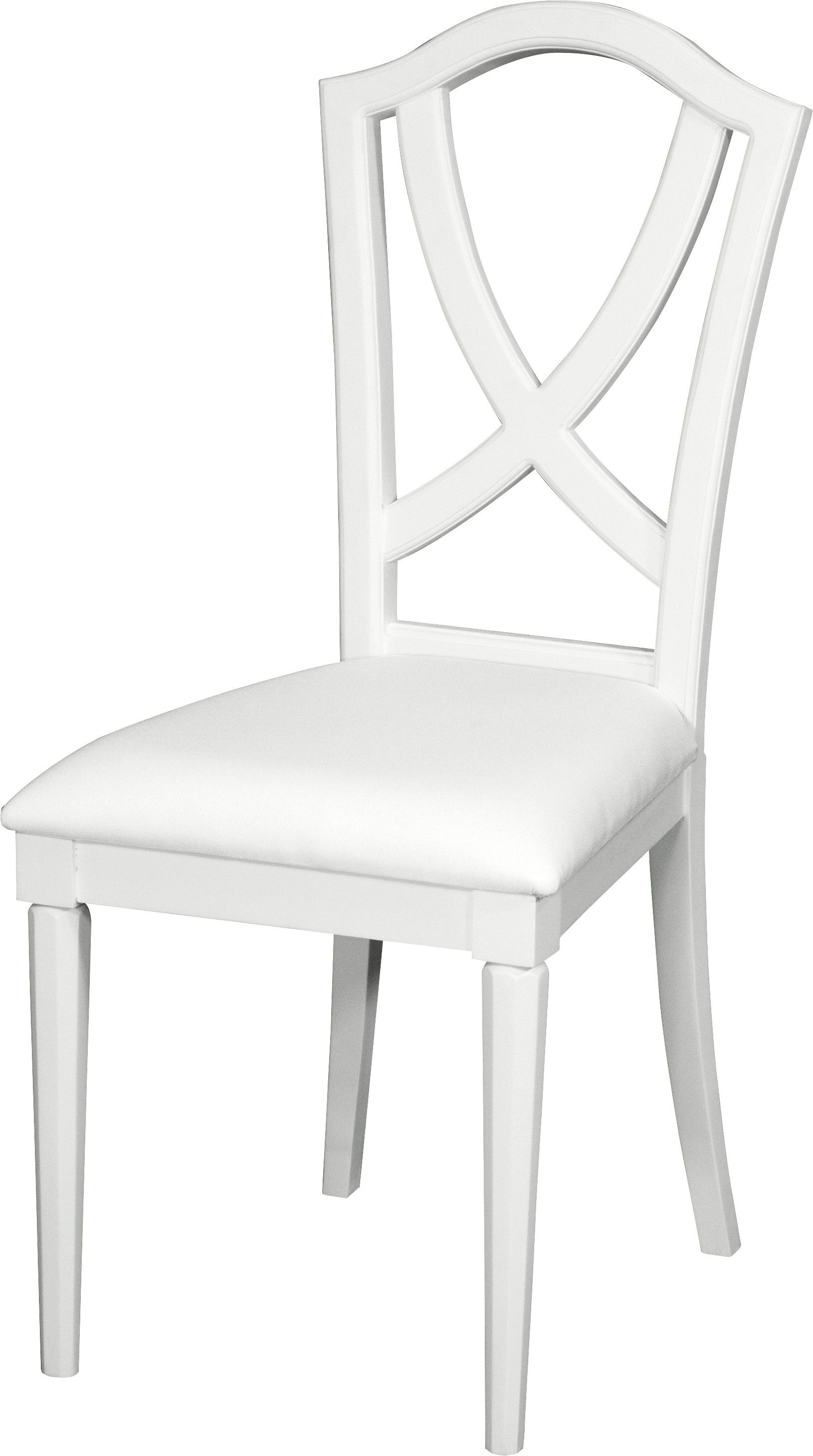 Estila Exkluzívna provensálska jedálenská stolička Belliene z masívu v bielom farebnom prevedení s tvarovanou opierkou 105cm