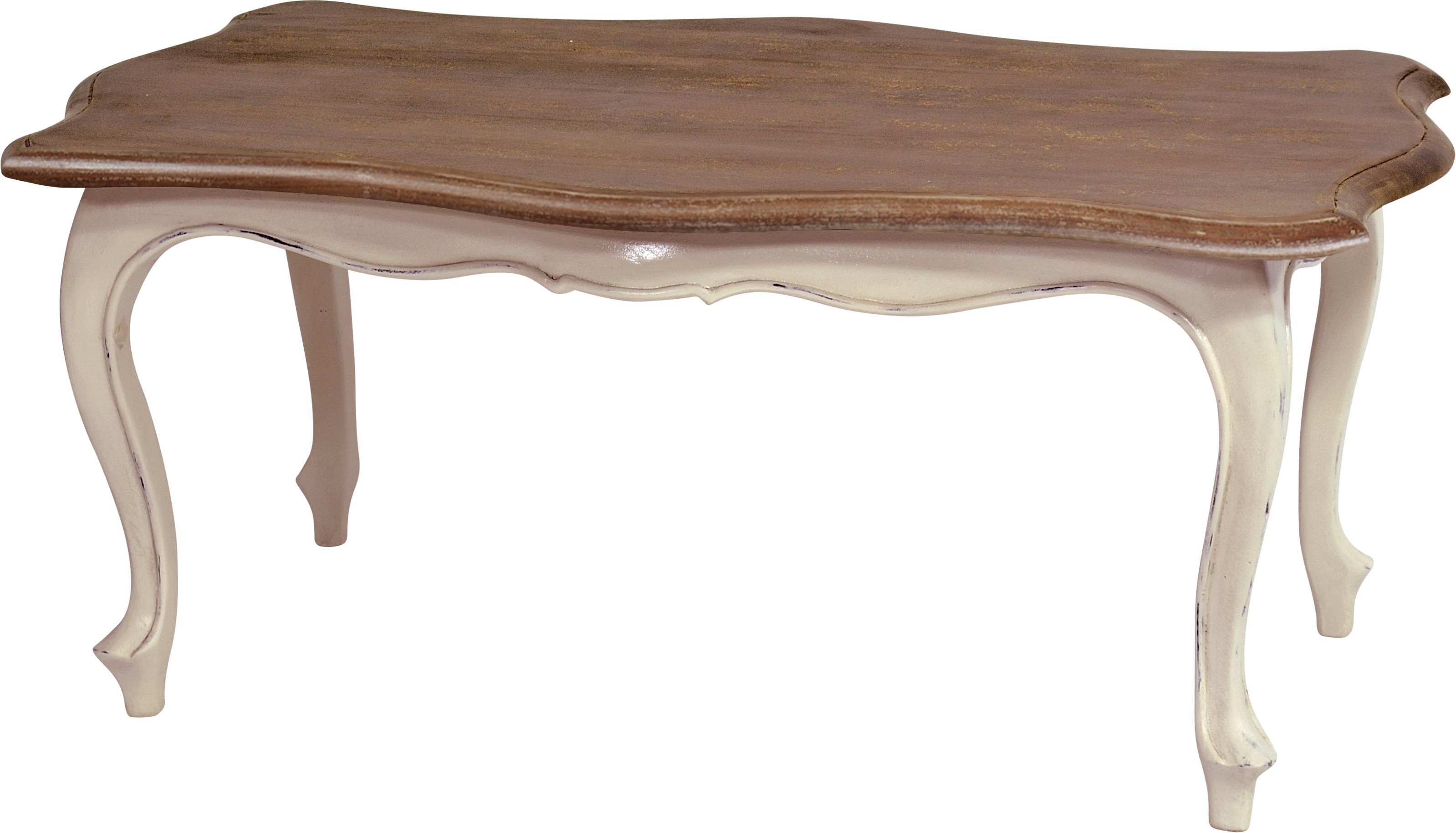 Estila Konferenčný stolík Antoinette v luxusnom provensálskom štýle s vanilkovým náterom na masívnom mahagónovom dreve 115cm