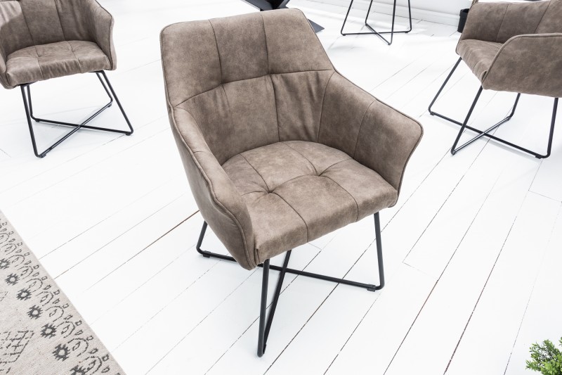 Estila Moderná taupe sivá jedálenská stolička Amala zamatová 83cm