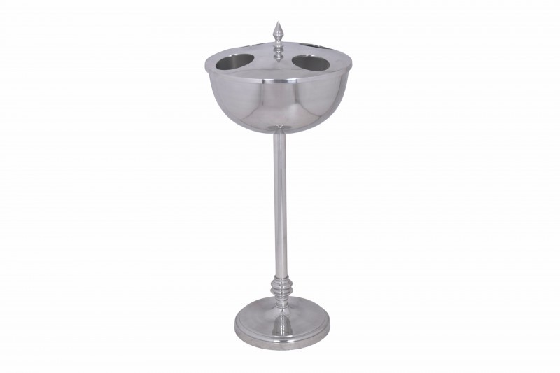 Estila Dizajnová strieborná nádoba na chladenie vína Perlea z kovu s elegantnou pokrývkou 81cm