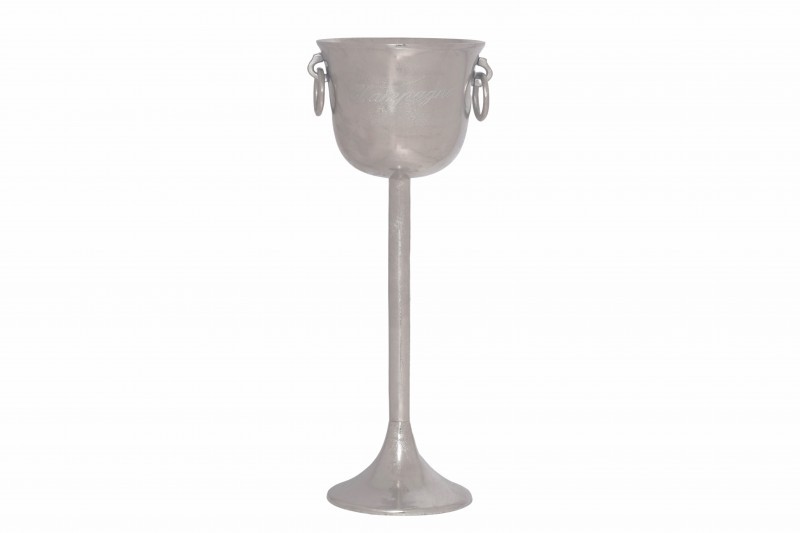 Estila Dizajnová nádoba na chladenie šampanského Perlea v matnom striebornom odtieni 80cm