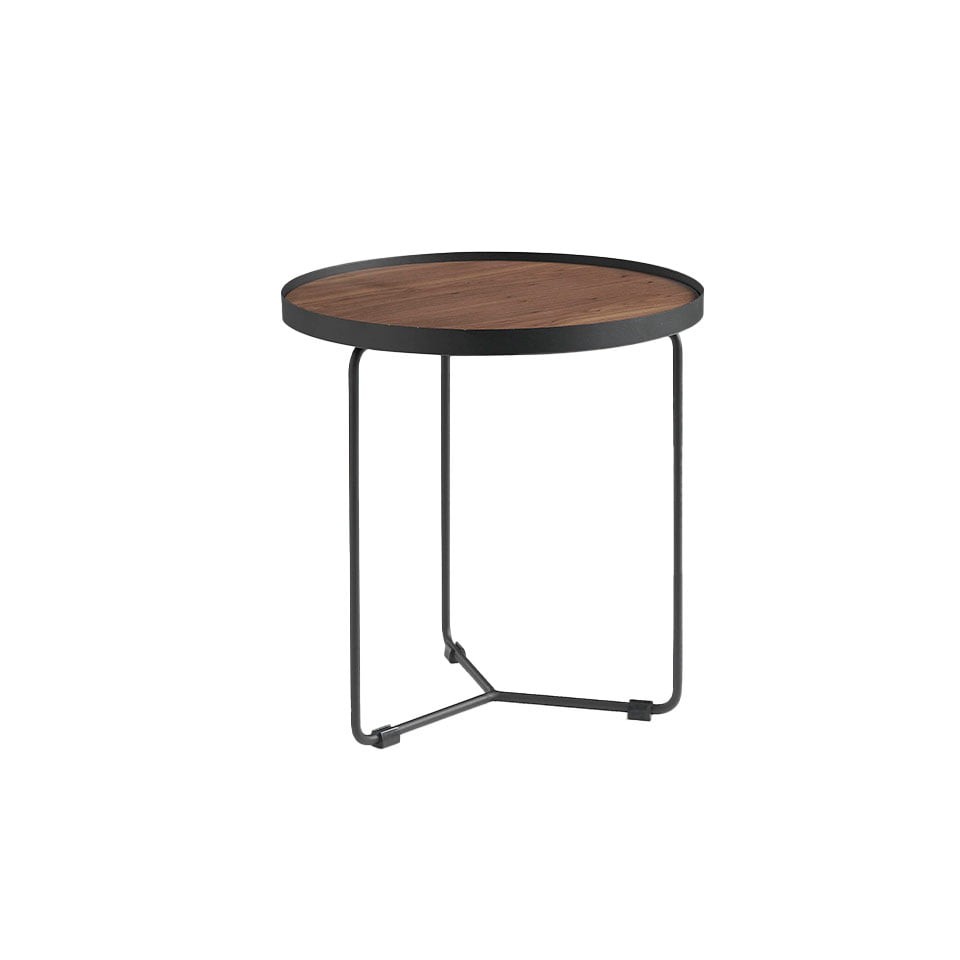 Estila Moderný okrúhly príručný stolík Forma Moderna drevený hnedý 50cm