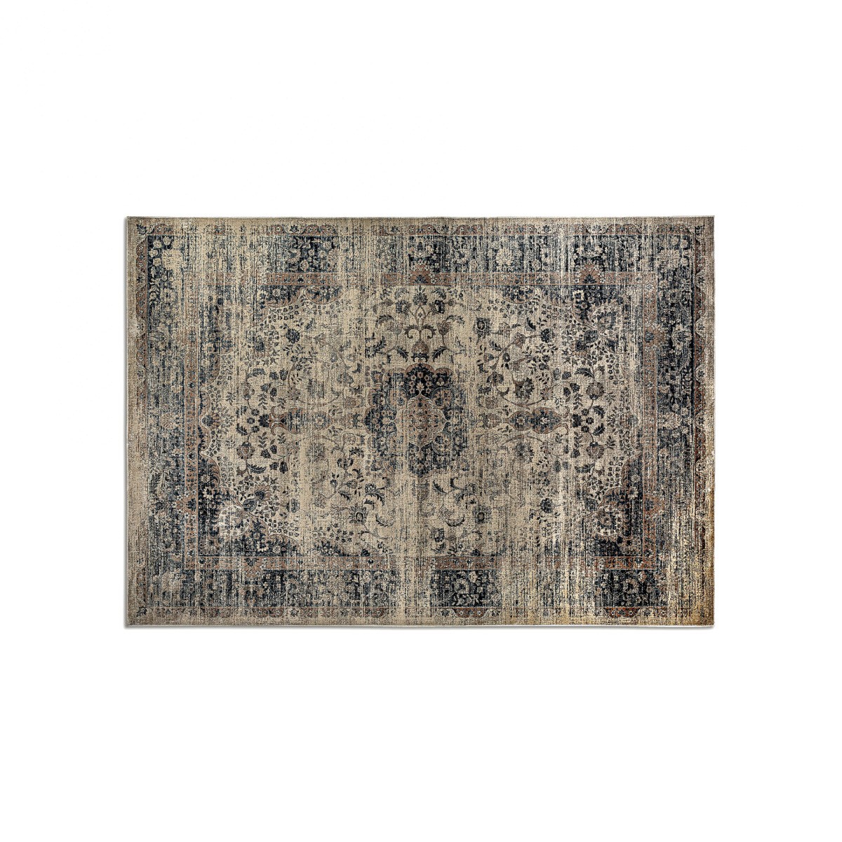 Estila Orientálny obdĺžnikový koberec Samira z viskózy v odtieňoch hnedej s ornamentálnym zdobením 240x340cm