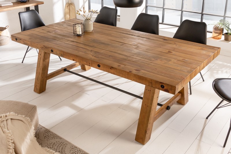 Estila Masívny jedálenský stôl Roseville prírodnej hnedej farby obdĺžnikového tvaru 165cm