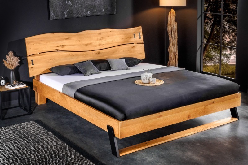 Estila Masívna dizajnová manželská posteľ Sheesham z palisandrového dreva naturálnej hnedej farby 180x200cm