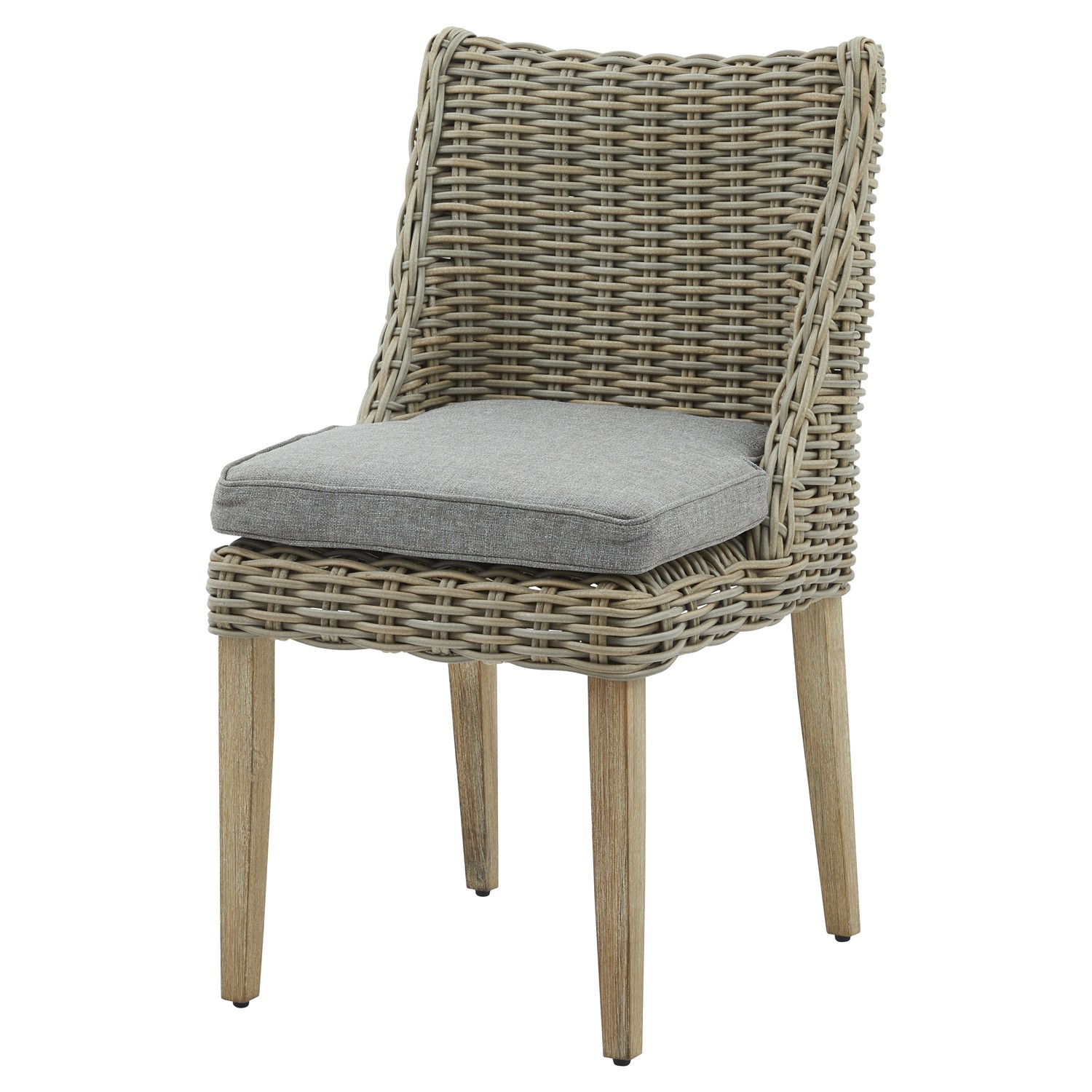 Estila Luxusná ratanová jedálenská stolička Ratis béžovej farby a s drevenými nožičkami hnedej farby so sedacím vankúšom 90 cm