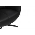 Moderné dizajnové čierne kreslo Krespa s poťahom z ekokože a otočnou kovovou podstavou 75 cm