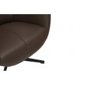 Moderné industriálne kožené kreslo Krespa s hnedým poťahom a otočným sedadlom s možnosťou zaklonenia 75 cm