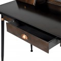 Industriálny dizajnový kovový písací stôl Bloomington v hnedej a čiernej farbe s tromi zásuvkami 120 cm