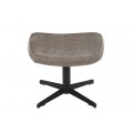 Dizajnová moderná čalúnená otočná podnožka Krespa so zamatovým poťahom v hnedosivom odtieni taupe 45 cm