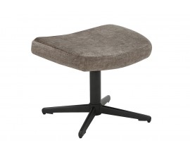 Dizajnová moderná čalúnená otočná podnožka Krespa so zamatovým poťahom v hnedosivom odtieni taupe 45 cm