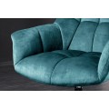 Moderné otočné čalúnené kreslo Mariposa s výškovo nastaviteľným sedadlom a zamatovým modrým poťahom s prešívaním 76 cm