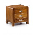 Luxusný nočný stolík Flash s tromi zásuvkami z masívu dreva mindi