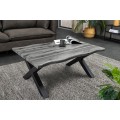 Industriálny obdĺžnikový konferenčný stolík Wild s prekríženými nožičkami z kovu v čiernej farbe 90 cm