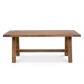 Luxusný vidiecky obdĺžnikový jedálenský stôl Shetland z masívneho teakového dreva v teplej hnedej farbe 200 cm