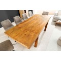 Masívny rozkladací obdĺžnikový jedálenský stôl Mammut z akáciového dreva v medovej hnedej farbe 120-200 cm