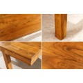 Masívny rozkladací obdĺžnikový jedálenský stôl Mammut z akáciového dreva v medovej hnedej farbe 120-200 cm