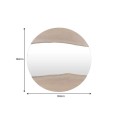Dizajnové masívne okrúhle nástenné zrkadlo Mammut s asymetrickým rámom z akáciového dreva v medovej hnedej farbe 100 cm